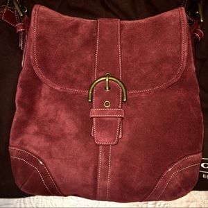 Authentic Coach Suede Messenger Bag